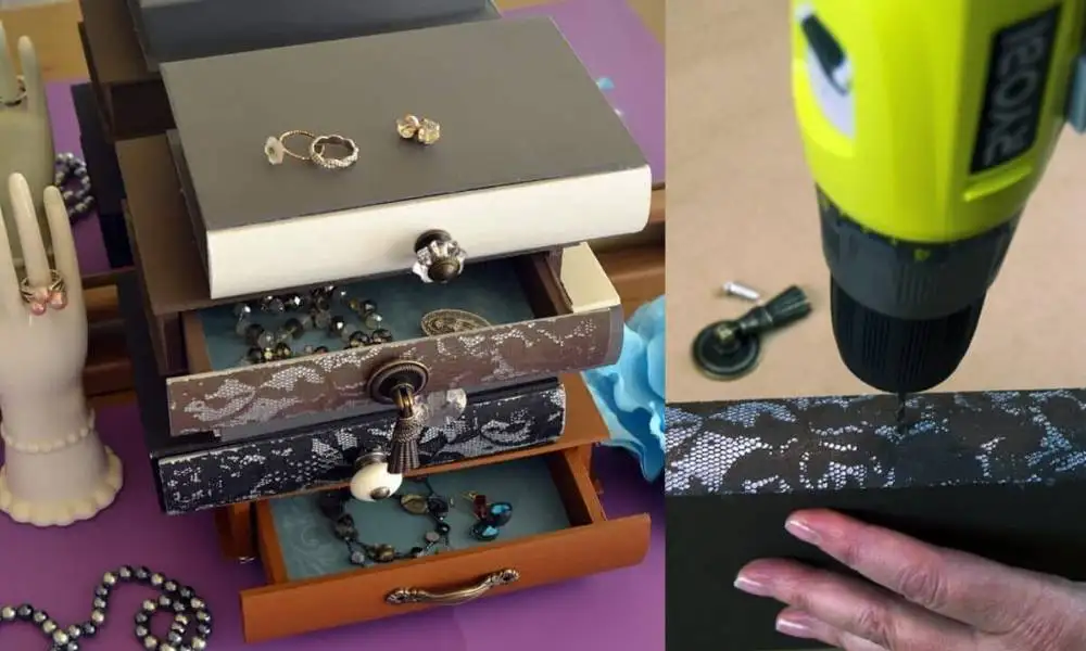 Book Stack Jewelry Box - DIY Jewelry Organizers
