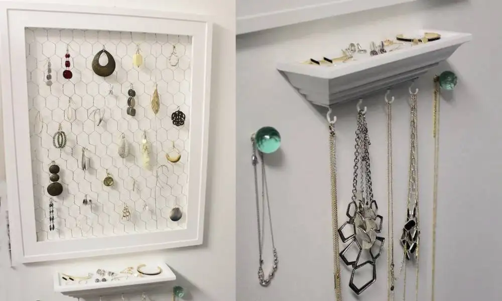 Chicken Wire Frame Earring Holder - DIY Jewelry Organizers