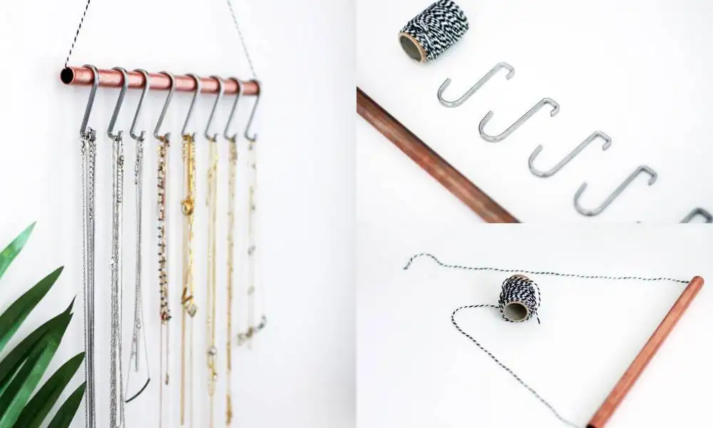 Copper Pipe Necklace Hanger - DIY Jewelry Organizers